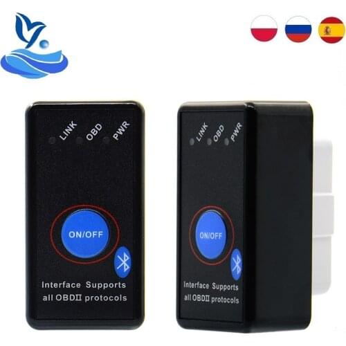 ELM327 V1.5 PIC18F25K80 Chip Auto Sleep Code Reader Bluetooth Power Switch on/off Mini OBDII ELM 327 Diagnostic tool Scanner