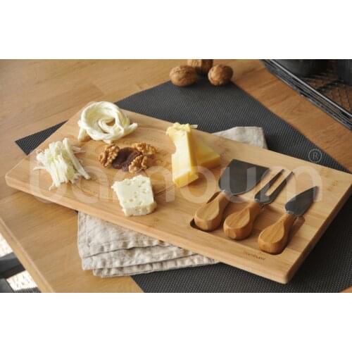 Fhume 4 Pcs Cheese Serving Set | Environmentally Friendly Bamboo | Home- Kitchen | Made in Turkey