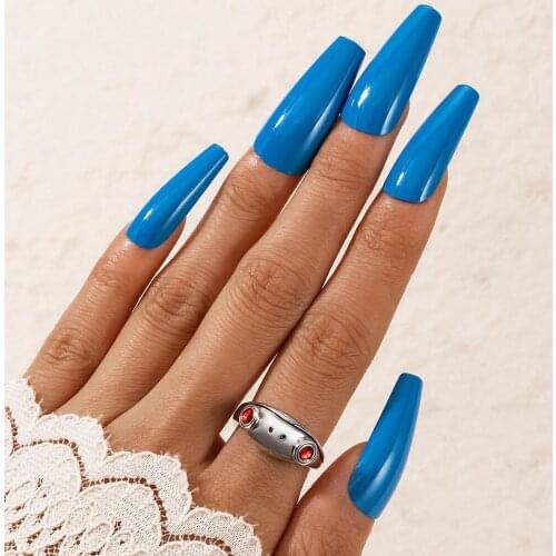 HI MAN Hip-Hop Rock Creative Red Eye Frog Opening Adjustable Ring Women Mysterious Personality Party Banquet Jewelry