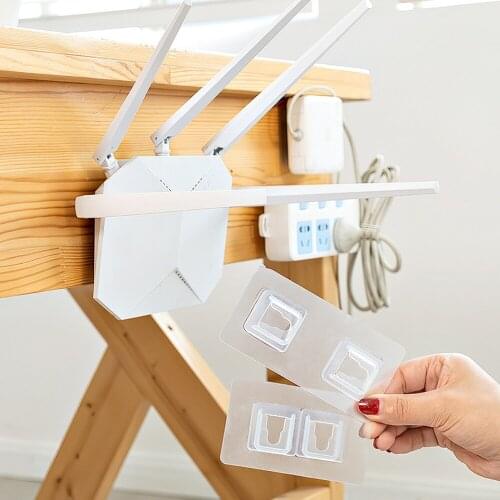 Adhesive Wall Hanging Hook Strong Transparent Wall Storage Hook For Router Set-top Box Power Strip Family Storage Hook