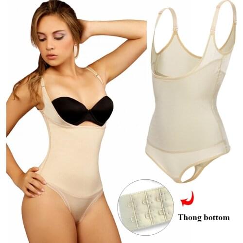 Body Shapewear Thong Bodysuit Shaper Latex Waist Trainer Slimming Belly Sheath Butt Lifter Underwear Women Tummy Control Girdle