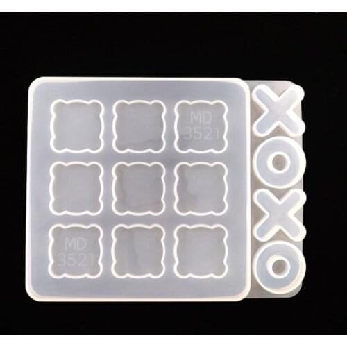 Small Tic Tac Toe Molds for Resin Casting Small O X Board Game Silicone Mold DIY Craft Classic Board Family Games Molds