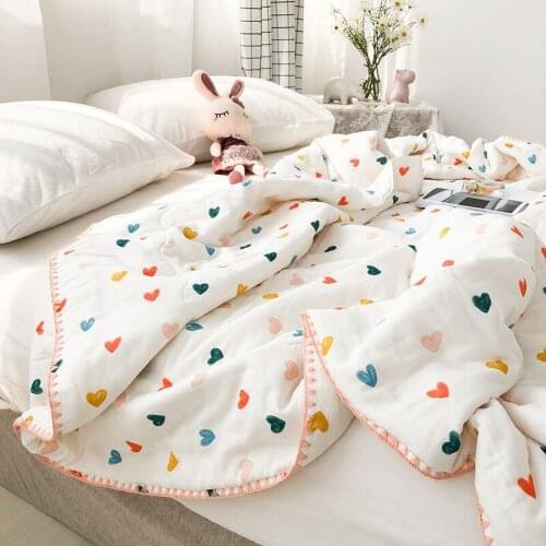 Small Fresh Pattern Love Summer Cool Quilt Thin Quilt Single Double Air-conditioning Quilt