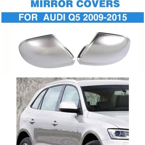 Matt Chrome Replacement Rearview Side Mirror Covers Caps Trim For Audi Q5 2009-2014 without Side Assist Rearview Mirror Caps