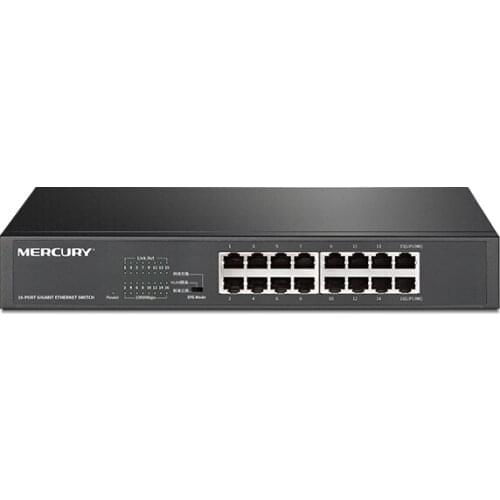 Metal Cabinet,16 Ports 1000Mbps Gigbit Ethnet Network Switch, Desktop/Rackmount Design, MDI/MDIX, 6KV Lightning protect, SG116D