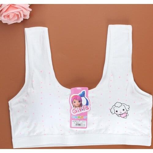 Fashion Cute Dog Polka Dots Sweet Students Girls Cotton Bras Teenager Brassiere Underwear Vest FS0493