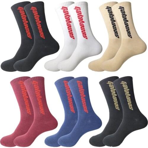 Fashion Men Cotton Socks Women Streetwear Kanye West Ins Crew Socks Hip Hop Letter Calabasas Socks Long Skateboard Sock