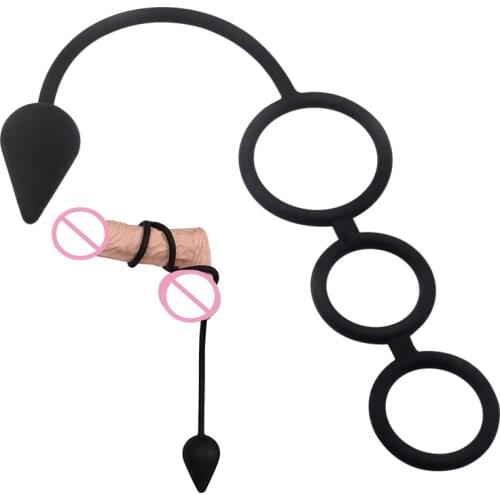 Male Chastity Device 3 Penis Rings Delay Ejaculation Silicone Cock Rings Sex Toys for Men Adult Training Foreskin Ring Sex Shop