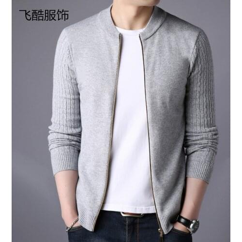 Mens Sweater Male Jacket Solid Color Sweaters Knitwear Warm Sweatercoat Cardigans Men Clothing Thin Casual Coat