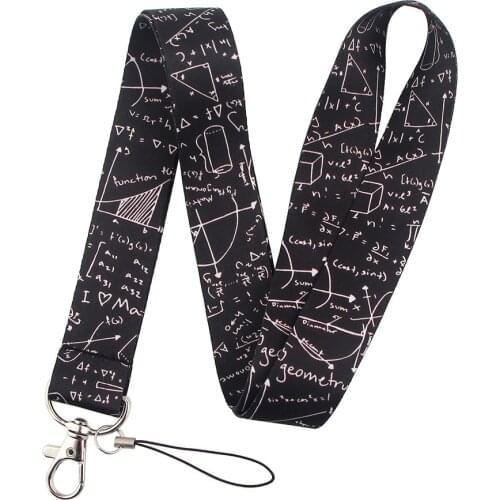 New Advanced Mathematical Formula Lanyards Keychain Mobile Phone Straps Name Badge Holder Hang Rope Lariat Key Chain Accessories