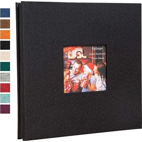 New 16 inch large family handmade linen photo album window self-adhesive film photo studio photo album diy handmade photo album