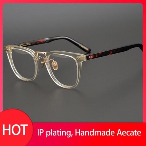 Vintage Handmade Acetate Glasses Frame Men Women Luxury Brand Retro Prescription Optical Myopia Eyeglasses Frame Eyewear