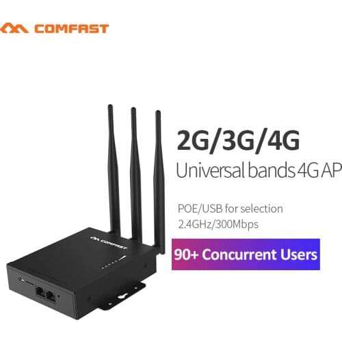 Comfast CF-E7 Outdoor 2.4G LTE Wireless AP Wifi Router plug and play 4G SIM card Waterproof Wireless Router with 3*5dBi antennas