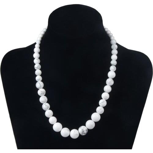 Chanfar Howlite white Natural Stone Necklace For Women Jewelry Christmas gift