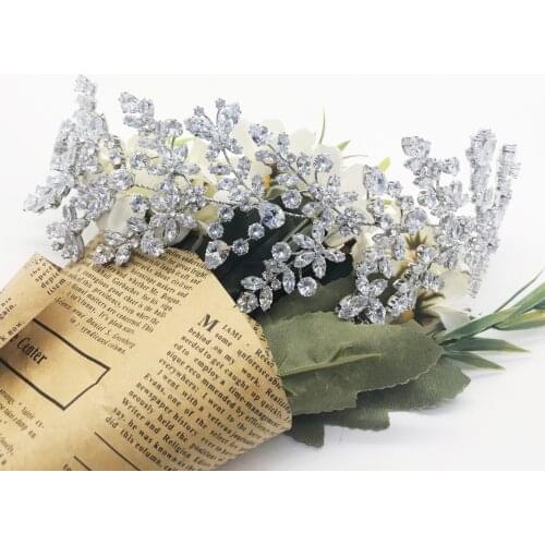 Newcoming Flashy Crystal Headbands Cubic Zirconia Bride Crowns Shiny Women Tiaras for Wedding Banquet
