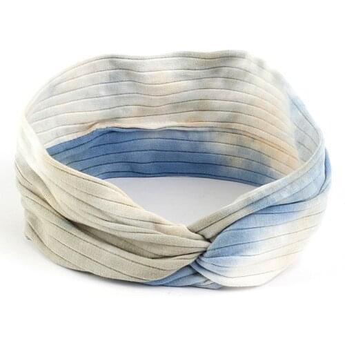 Classical Women Tie Dye Summer Headband Boho Wide Turban Twisted Knotted Headwrap Girls Hairband Hair Accessories Scrunchies