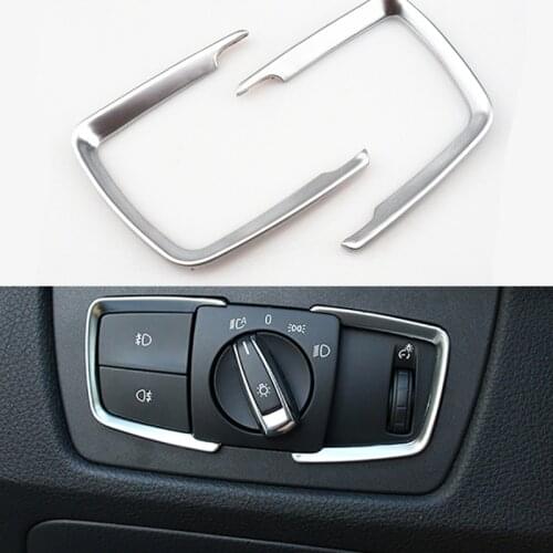 Car Pearl Chrome trim Car HEAD LIGHT SWITCH FRAME COVER For 1/2/3/4-SERIES F15 F30 F31 F32 F34 320 328 2013 2014 F30 X1 X5