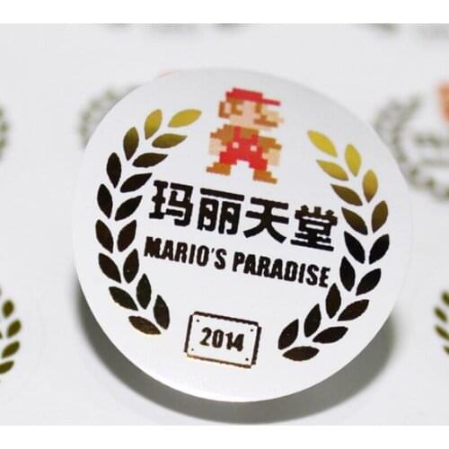 Mode baru dilapisi kertas seni perekat sticker, Menyesuaikan custom tahan air Label sticker, Dicetak Label sticker