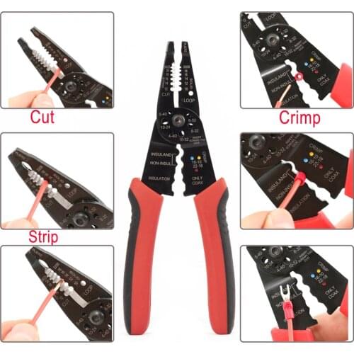 Hand Manual Multifunctional Wire Stripper Crimper Tools HS-083 Cable End Copper Wire Strippers
