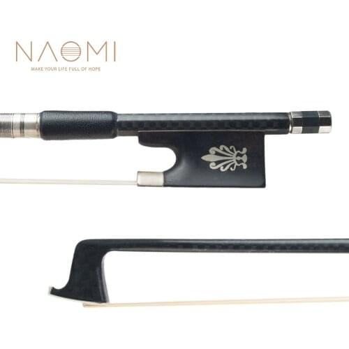 NAOMI Advanced 4/4 Violin/ Fiddle Bow Carbon Fiber Bow Grid Carbon Fiber Stick Silver Wire And Black Line Winding Durable Use