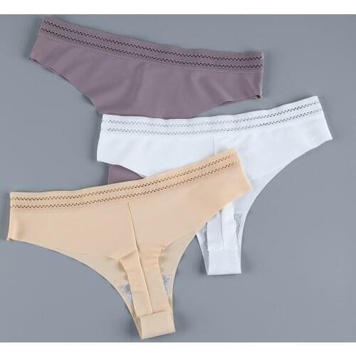 3Pcs Women G-String Panties Set Sexy Seamless Solid Ladies Panties Sport Lingerie Bikini Underwear Pants Thong Intimatewear