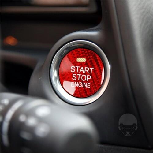 Carbon Fiber Car Engine Start Button Sticker Decoration Accessories Compatible for Mazda CX-8 Axela CX-5 ATENZA CX-4 MX-5 CX-3