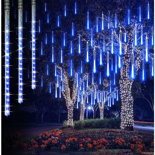 30cm 50cm Waterproof Meteor Shower Rain 8 /10 Tube LED String Lights Outdoor Christmas Decoration for Garden Tree EU / US Plug