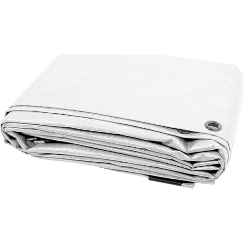 6.6x16Ft 2x5meter White Waterproof Poly Tarp Cover Tarpaulin Weather Proof