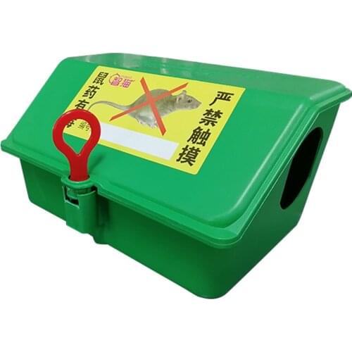 Golden Cat Green Single Lock Rat Box Mouse Bait Trap Station