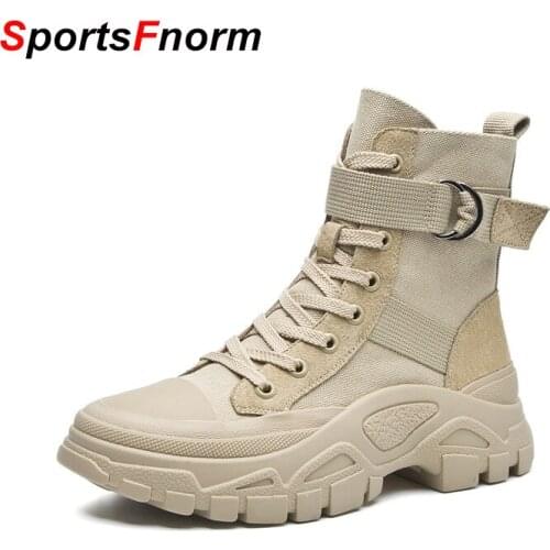 Women Shoes 2020 Platform Boots Chunky Warm Winter Martins Boots Women Fashion Motorcycle Boots Combat Bootie Female Footwear