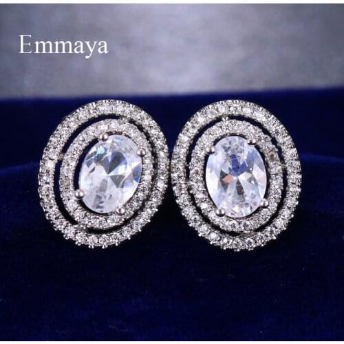 Emmaya Classical Design Multilayer Round With Exquisite Cubic Stone Elegant Earring Women Fashion Decoration In Wedding Party