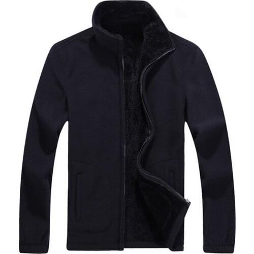 Oversize 9XL Winter Mens Fleece Jacket Male Warm Coat 7XL 8XL Sweatshirt Men Clothing Solid Thickened Outerwear Inner Liner