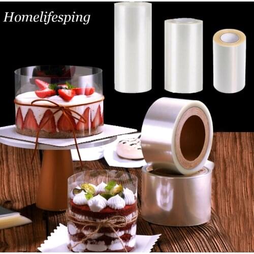 1 Roll Cake Wrapping Tape Surround Film Transparent Cake Collar Kitchen Acetate Cake Chocolate Candy Baking Cake Decorating Mold