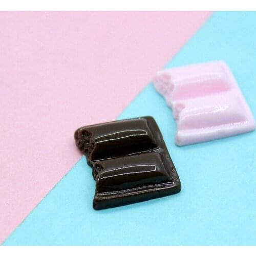 20pcs DIY Resin Chocolate Flatback Kawaii Simulation Cute Food Play Phone Shell Caobochon Scrapbooking For Embellishments Toys