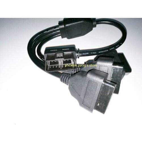 50pcs New 16 Pin OBD 1 to 3 Splitter Cable (Elbow Head) Extension Cord Male to Triple Female Connector Cable Diagnostic Tool
