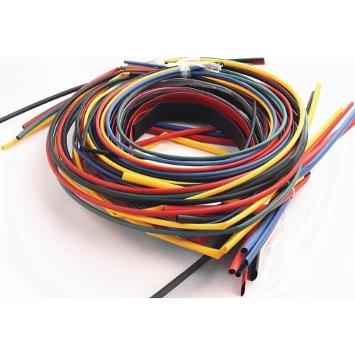 55M 6Color Multi Color Polyolefin 2:1 Halogen-Free Heat Shrink Tubing Tube Assortment Sleeving Wrap Tubes