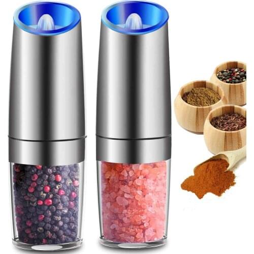 1PCS Electric Automatic Gravity Salt and Pepper Mill Manual Salt Pepper Grinder Spice Adjustable Coarseness for Grinding Peppers