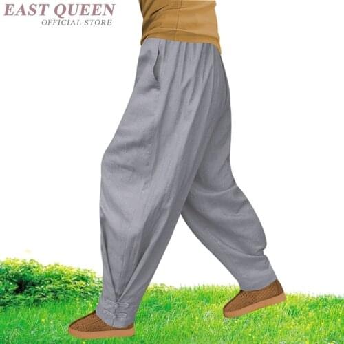 Buddhist monk costume clothing shaolin kung fu pants linen male men wushu monk pants FF801