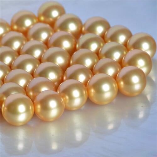 AAAA one pcs loose beads yellow gold Southsea Pearls round 10-14mm for DIY jewelry making FPPJ wholesale beads nature
