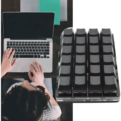 Black 24 keys Mini Keypad USB DIY Custom Macro Fuction Gaming Keyboard Programmable Drawing Keycaps Mechanical Shortcut Key O3Z4