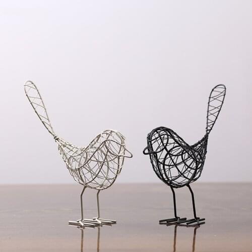 Home Decoration Creative Gift Souvenirs Room Decor Figurines Abstract Miniatures Vintage Animal Iron Bird