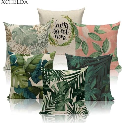 Decorative Pillow Case Green Throw Pillowcase Decor Home Farmhouse Scandinavian Style 45*45 40*40 Nordic Sofa Cushion Cover