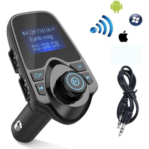 FM Radio Transmitter Bluetooth Car Kit with USB Charger Hands Free MP3 Player 3.5mm Aux Wireless Accessories 12V