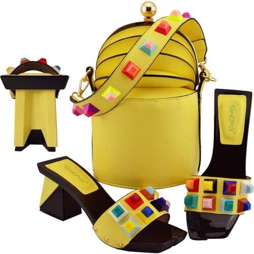 Italian Shoes with Matching Bags for Wedding Women Shoes Heels and Bag to Match for Party Nigerian Shoes and Bag Set MD011