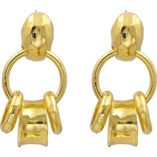 Jacoso Vintage Punk Gold Color Metal Pendientes Earrings For Women Western Style Za Gifts Dangle Statement Jewelry Accessories