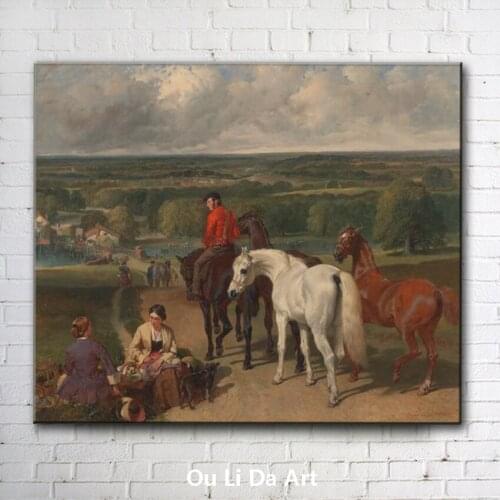 Classical court figures man horse framer life scenery oil painting canvas printing printed on canvas wall art decoration picture