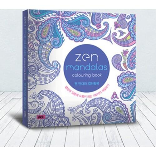 Books 120 Pages Korean Mandalas Flower English Coloring Book for kid Adult Relieve Stress Graffiti Painting Drawing Art Book