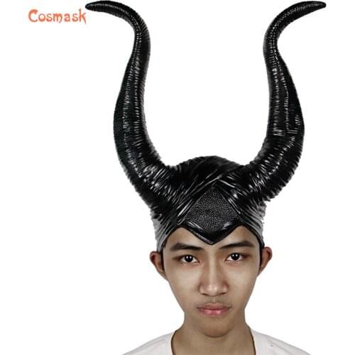 Cosmask Maleficent Halloween Christmas Sleeping Magic Latex Prop Marinfield Horn Hat Cosplay Prop For Halloween Party Prop