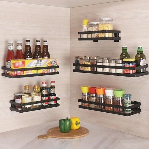 Kitchen Storage Organizer Spice Rack Wall-Mounted Stainless Steel Kitchen Shelf Rack kitchen items kitchen accessories organizer