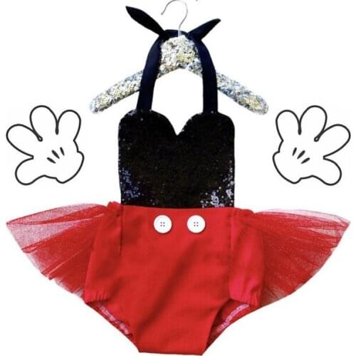 FOCUSNORM 0-24M Lovely Toddler Girls Romper Dress Sequined Lace Patchwork Sleeveless Belt Jumpsuits